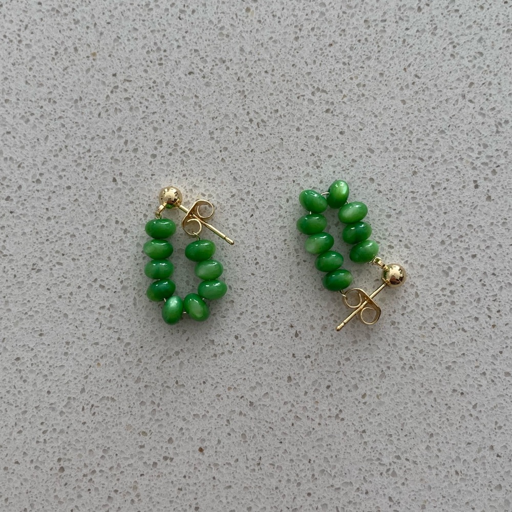 Green beaded earrings